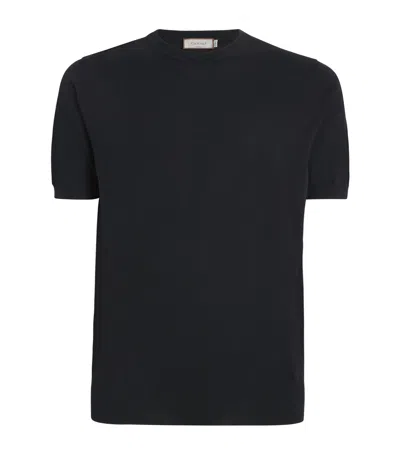 Canali Cotton Crew-neck T-shirt In Black