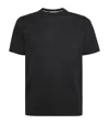 Canali Black Lisle Cotton T-shirt With Double Collar In Black