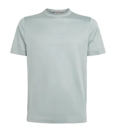 Canali Cotton Double-neck T-shirt In Green