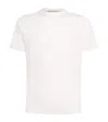 Canali White Microstructured Cotton T-shirt With Closed Hem In White
