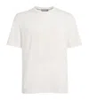 Canali White Microstructured Cotton T-shirt With Closed Hem In White