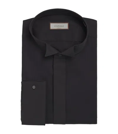 Canali Cotton Formal Shirt In Black