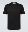 Canali Black Lisle Cotton T-shirt With Double Collar In Black