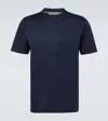 Canali Cotton Stripe T-shirt In Blue