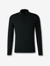 Canali Polo-neck Long-sleeve Sweater In Black