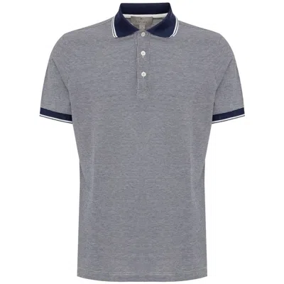 Canali Cotton Polo Men's Shirt In Blue