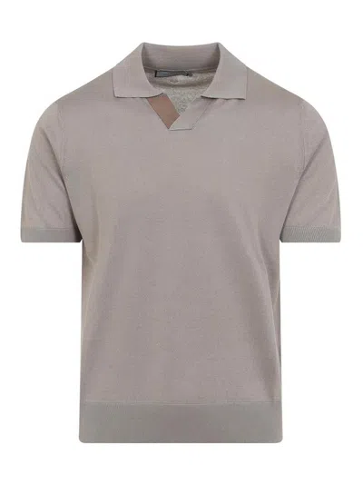Canali Cotton Polo In Gray