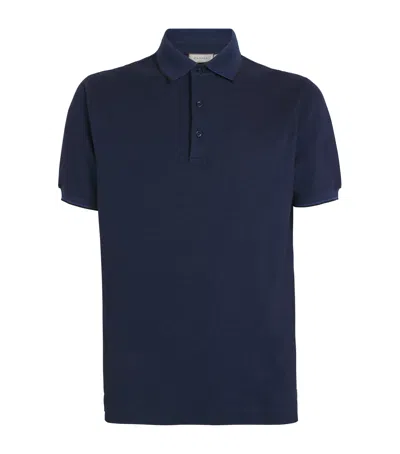 Canali Cotton Polo Shirt In Blue