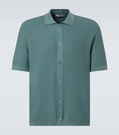 Canali Cotton Polo Shirt In Blue