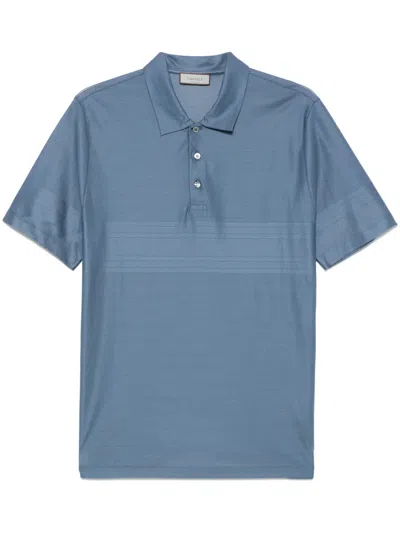 Canali Cotton Polo Shirt In Blue