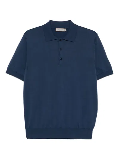 Canali Cotton Polo Shirt In Blue