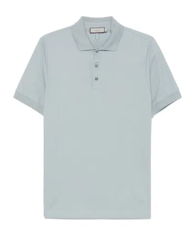 Canali Cotton Polo Shirt In Green