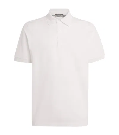 Canali Cotton Polo Shirt In White