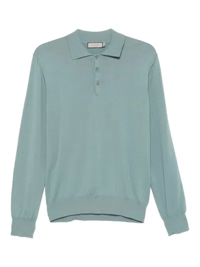 Canali Cotton Polo Top In Blue