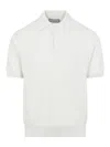 Canali Short-sleeved Cotton And Silk Regular Fit Polo Shirt In White