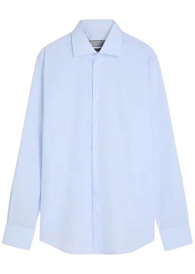 Canali Cotton-poplin Shirt In Blue