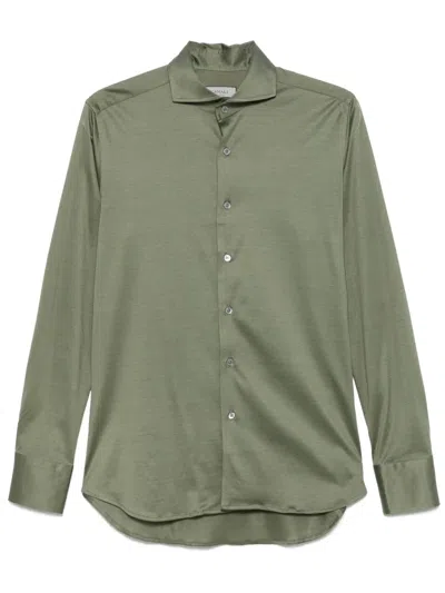 Canali Cotton Shirt In Green
