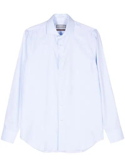 Canali Cotton Shirt In Blau