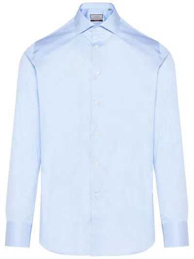 Canali Cotton Shirt In Blau