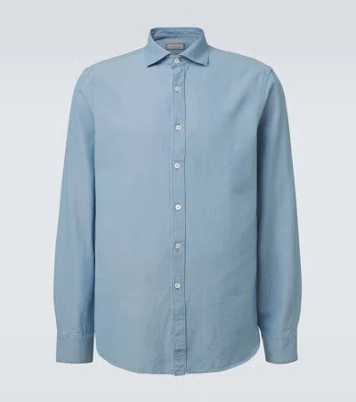 Canali Cotton Shirt In Blue