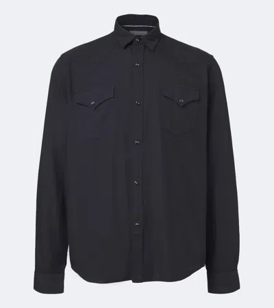 Canali Cotton Shirt In Blue