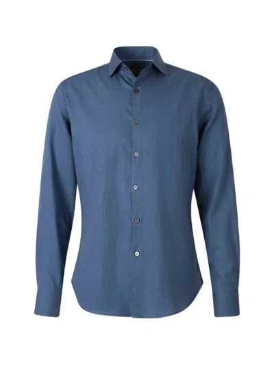 Canali Cotton Shirt In Blue