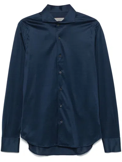 Canali Cotton Shirt In Blue