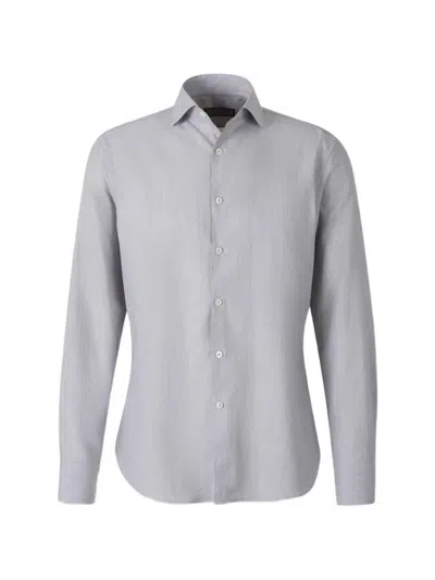 Canali Cotton Shirt In Gray