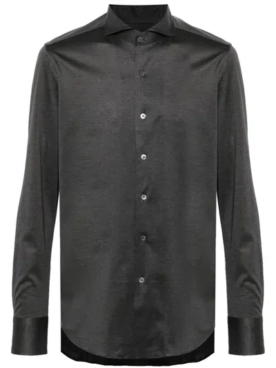 Canali Cotton Shirt In Grey