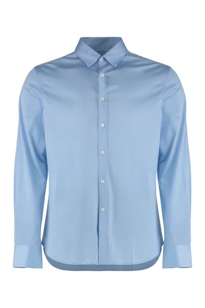 Canali Cotton Shirt In Light Blue