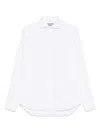 Canali Check-pattern Cotton Shirt In White