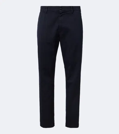 Canali Cotton Straight Chinos In Blue