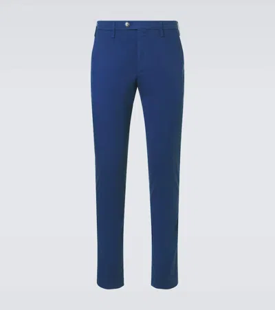 Canali Cotton Straight Chinos In Blue