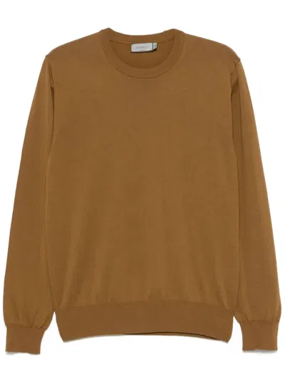 Canali Cotton Sweater In Brown