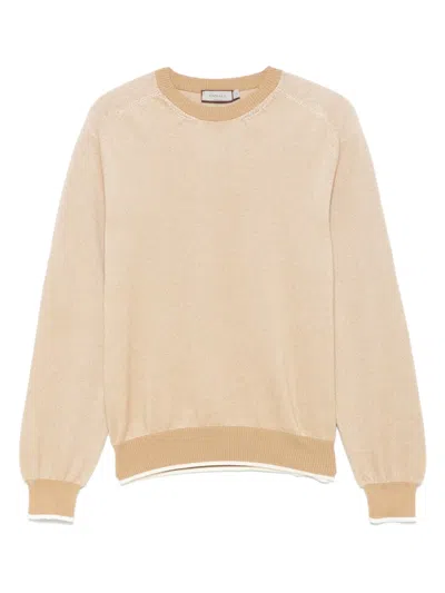 Canali Cotton Sweater In Neutrals