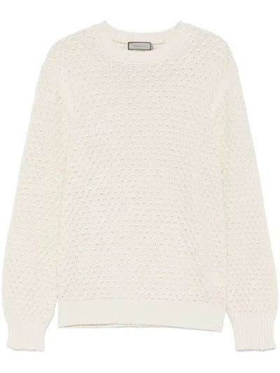 Canali Cotton Sweater In White