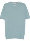 Canali Cotton-blend Jersey T-shirt In Blue