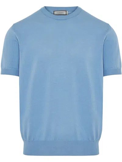 Canali Cotton T-shirt In Blue