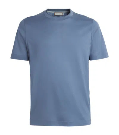 Canali Cotton T-shirt In Blue