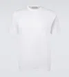 Canali White Microstructured Cotton T-shirt With Closed Hem In White