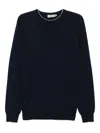 Canali Basket-weave Sweater In 蓝色
