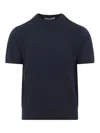 Canali Cotton Stripe T-shirt In Blue