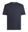 Canali Cotton Stripe T-shirt In Blue