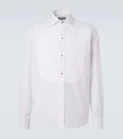 Canali Cotton Tuxedo Shirt In White