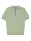 Canali Cotton Zip Polo Shirt In Green