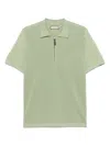 Canali Cotton Zip-up Polo Shirt In Green