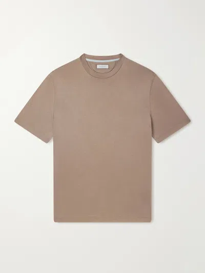 Canali Cotton-jersey T-shirt In Brown