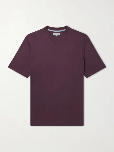 Canali Round-neck Short-sleeve T-shirt In Burgundy