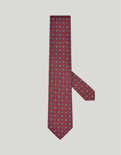 Canali Red Jacquard Silk Tie