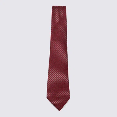 CANALI CANALI RED WOOL TIE